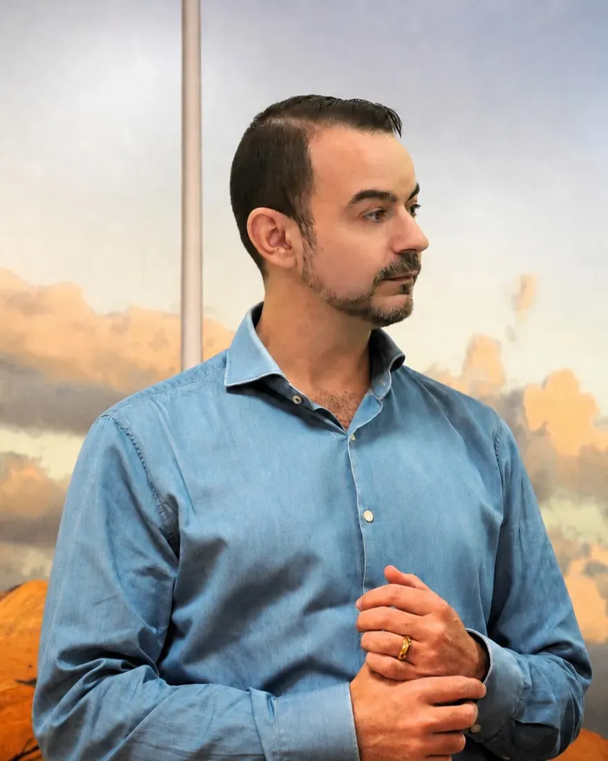 Javier Jiménez, de Platita Software, con camisa vaquera