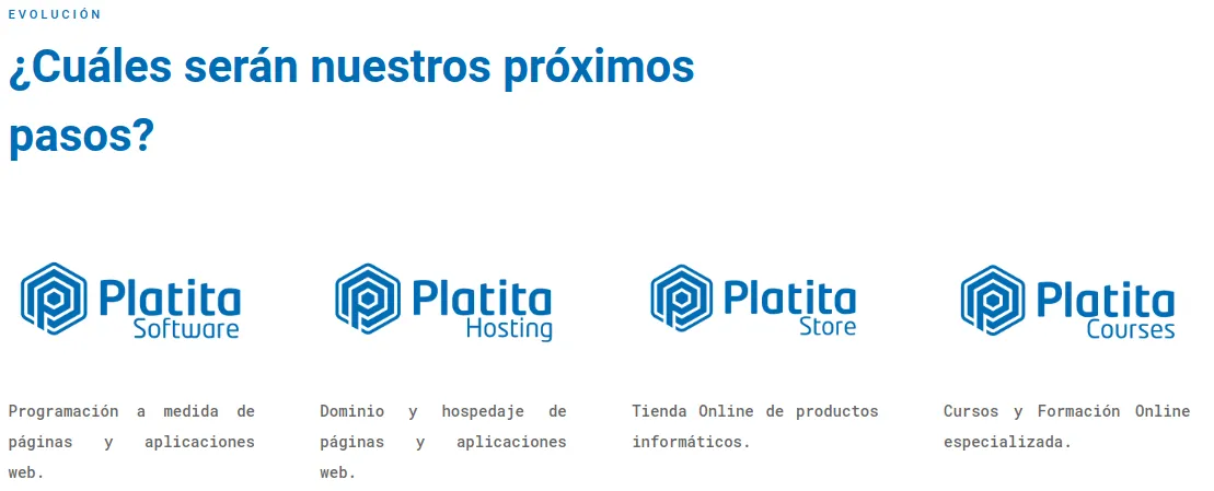 Proximos pasos de Platita Servicios Informáticos