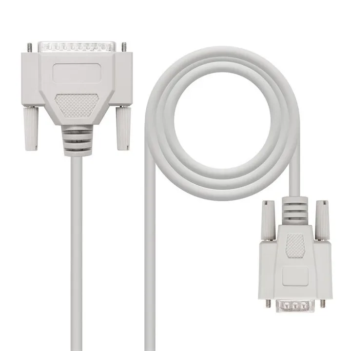 Cable Serie Null Modem DB9/H-DB25/M 1.8M Nanocable