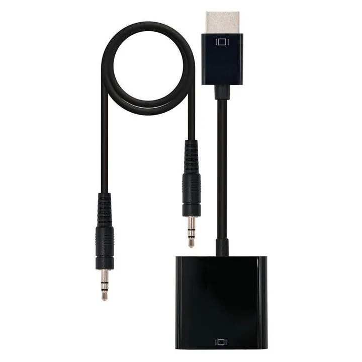 Cable Conversor HDMI a M-SVGA 10CM Black + 1M