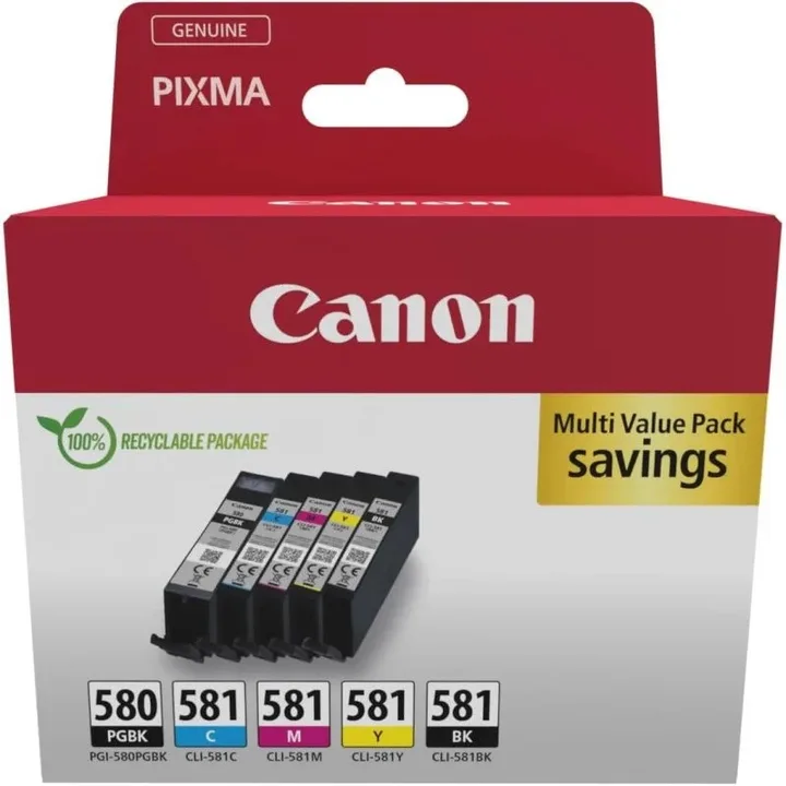 Tinta Canon Multipack 4 Colores PGI-580/CLI-581