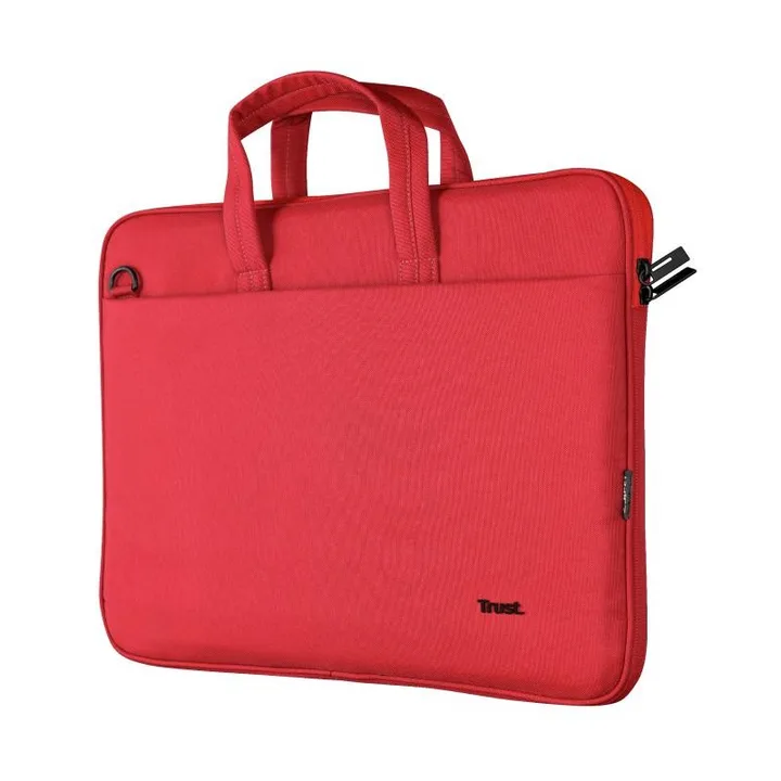 Maletín Trust Bologna de material reciclado para portátil de 16″, rojo