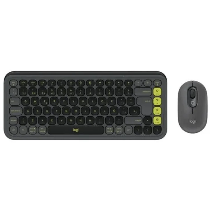 Teclado + Raton Logitech Pop Icon Wireless BLACK/GREEN