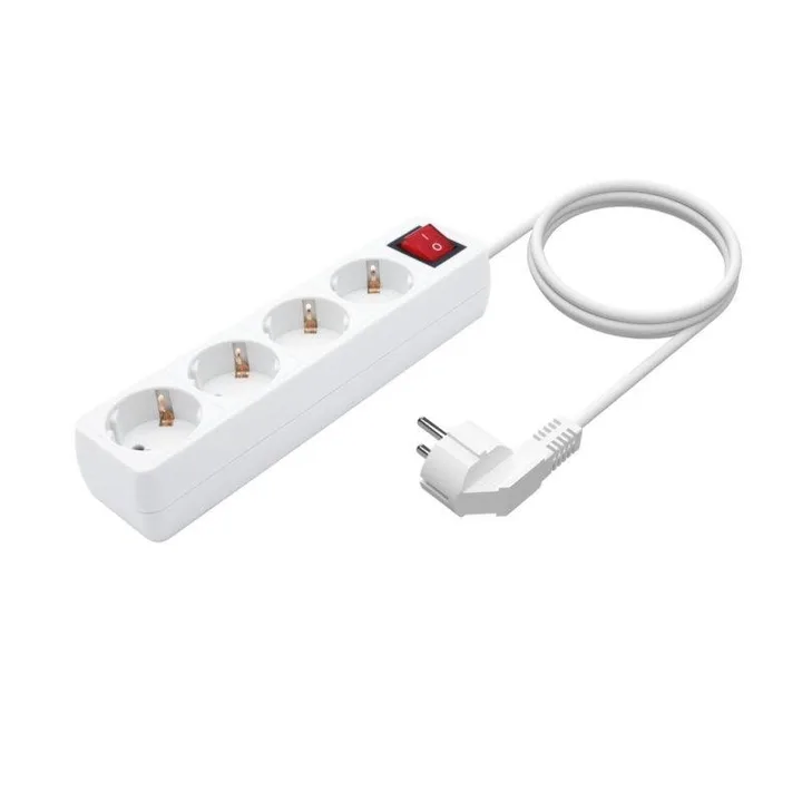 Regleta Aisens 4 Schukos Proteccion Interruptor 1,4M White