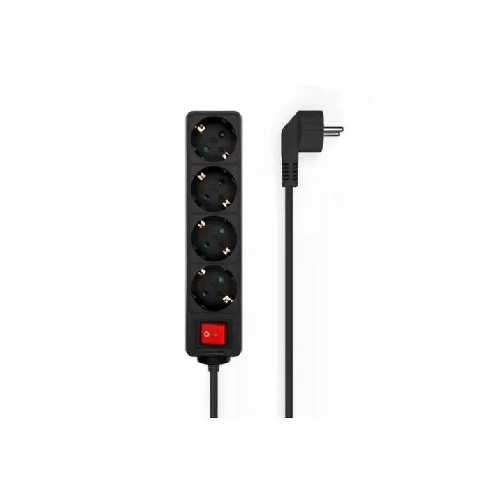 Regleta Aisens 4 Schukos Proteccion Interruptor 1,4M Black