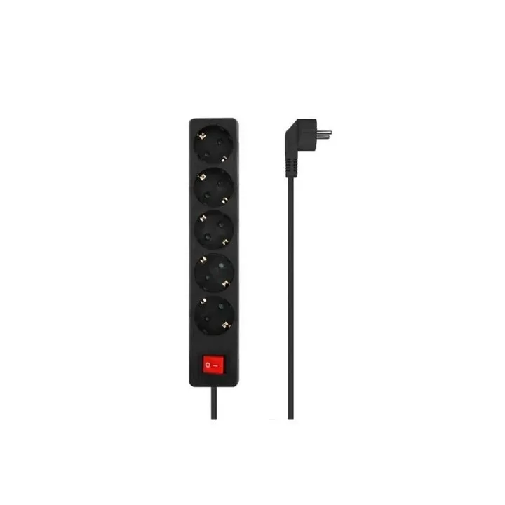 Regleta Aisens 5 Schukos Proteccion Interruptor 1,4M Black