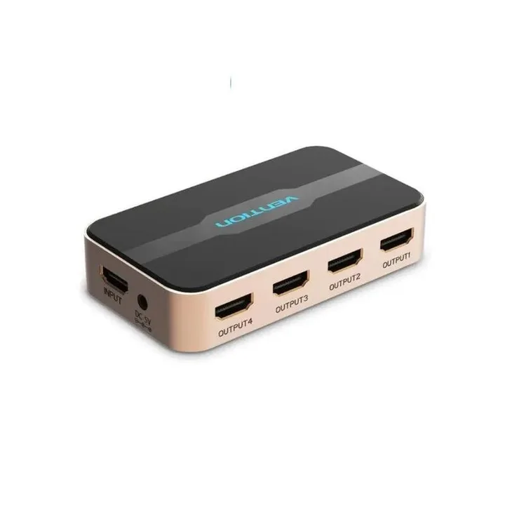 Duplicador Vention 4XHDMI Hembra - HDMI Macho GOLD/BLACK