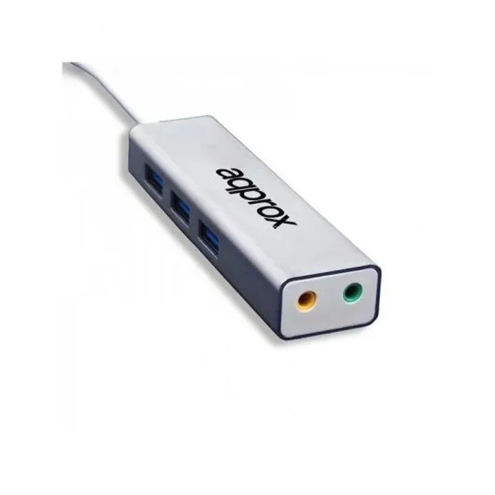 Tarjeta de Sonido USB Approx 5.1 + Hub USB 3.0