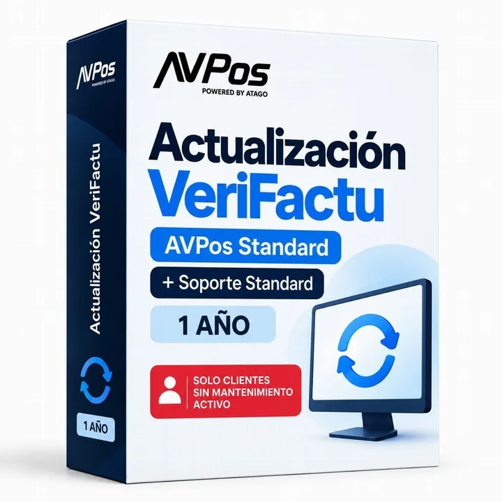Actualización AVPOS a VeriFactu + soporte Standard de 1 año