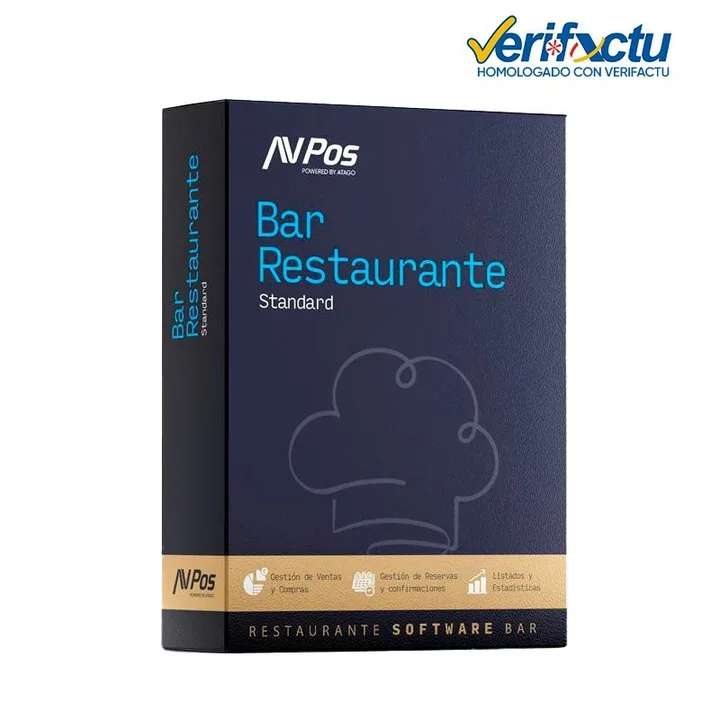 Programa de TPV AVPOS Bar y Restaurante Standard + soporte anual