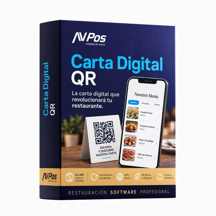 Carta digital con QR AVPOS (licencia anual)