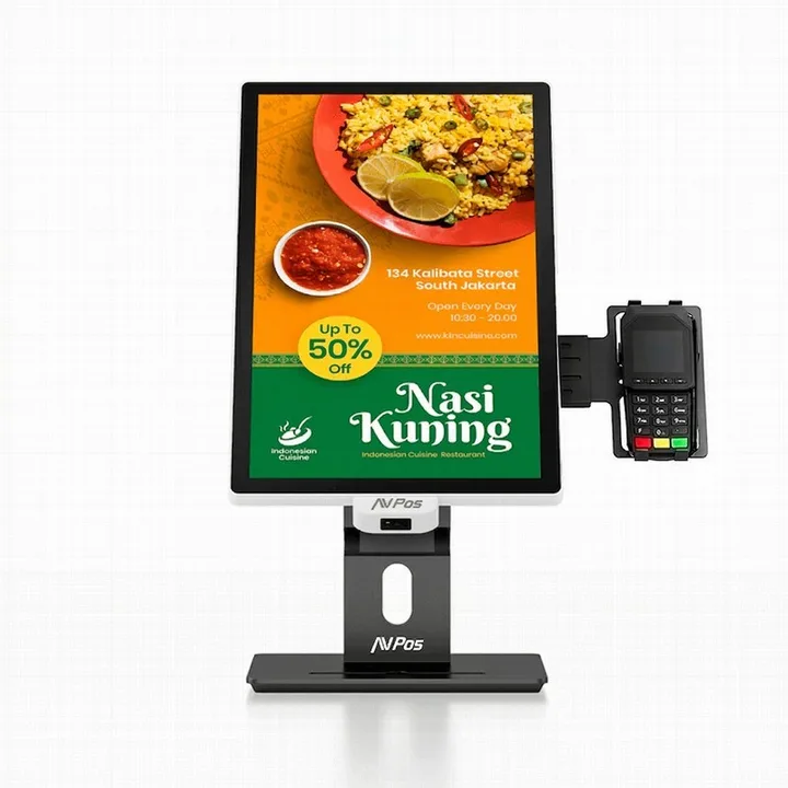 Kiosko AVPOS Display Compact 22″ con lector 2D, i3, Windows 11 Pro