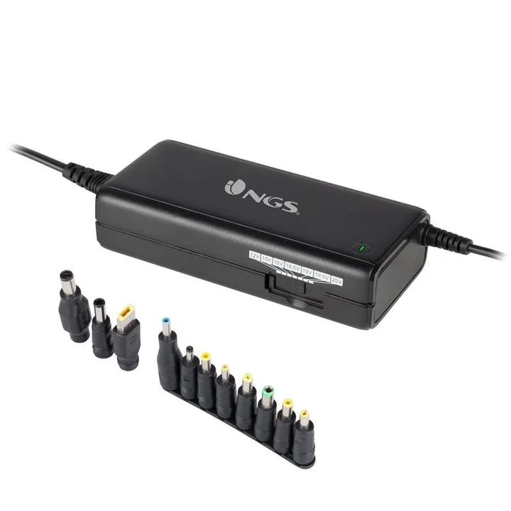 Cargador universal NGS Ban 90 W con selector de voltaje y 11 puntas