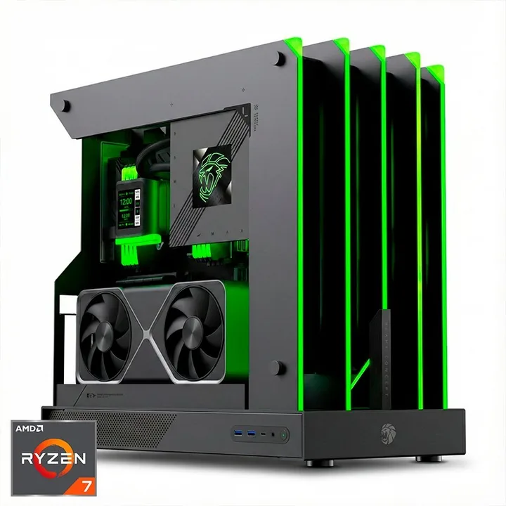 Torre Blade RGB, Ryzen 7 9800X3D, 64 GB, 2 TB, sin Windows