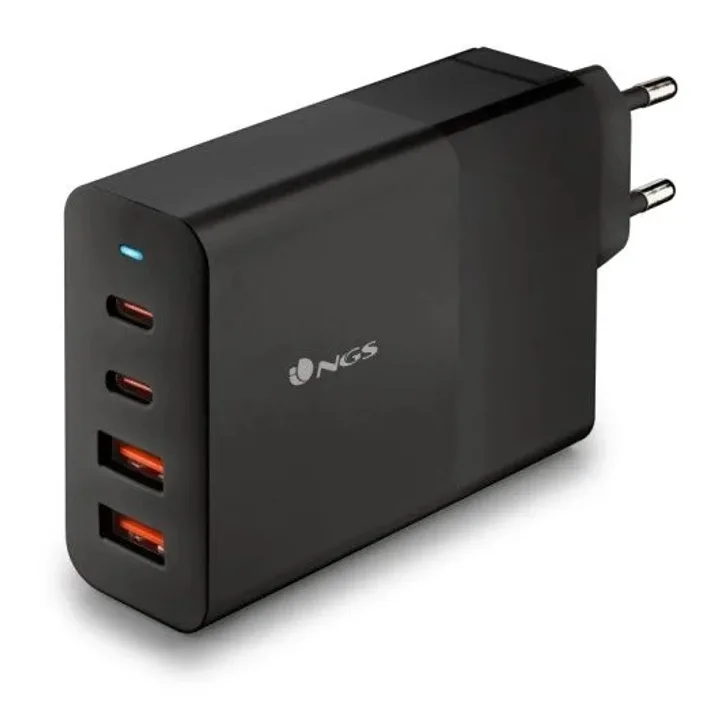 Cargador NGS Bud GaN 100 W con 2 USB-C y 2 USB-A