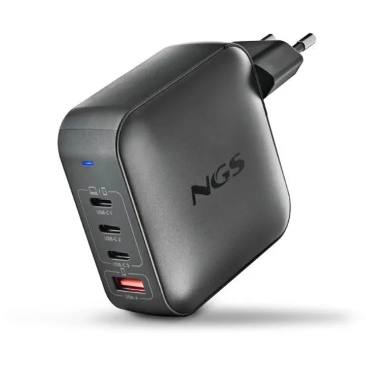 Cargador NGS Bud GaN 165 W con 3 USB-C y 1 USB-A