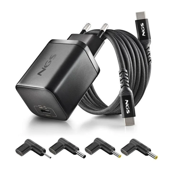 Cargador NGS Bud GaN 65 W USB-C con 4 puntas para Acer