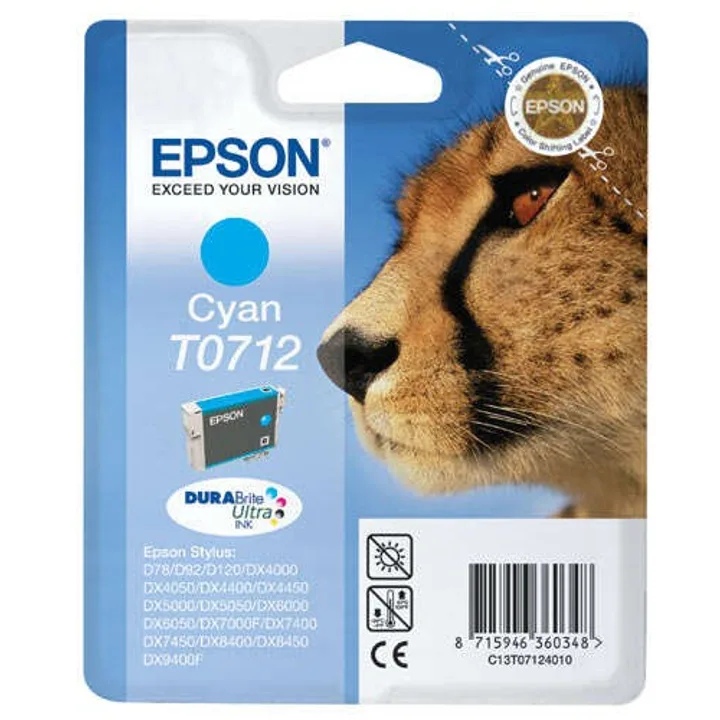 Tinta Epson C13T07124012 T0712 Cyan