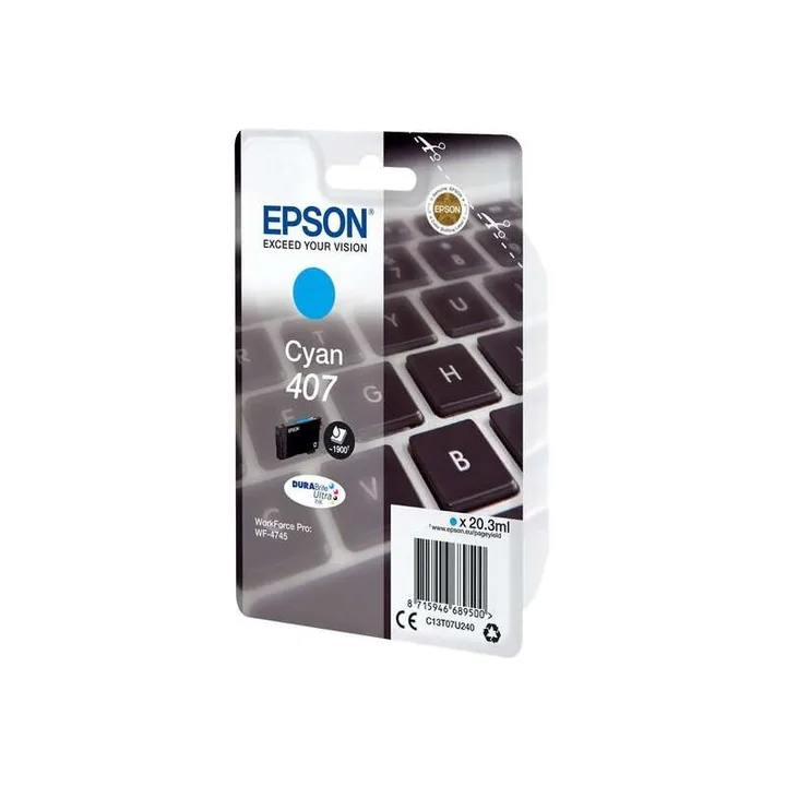 Tinta Epson C13T07U240 L T07U2 Cyan WF-4745DTWF 407L