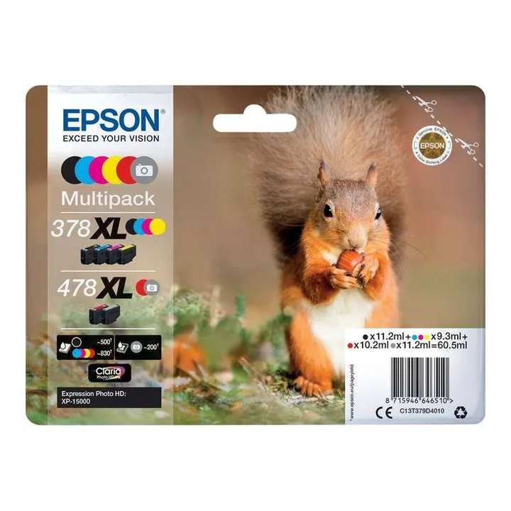 Tinta Epson C13T379D4010 Multipack 478XL T379D