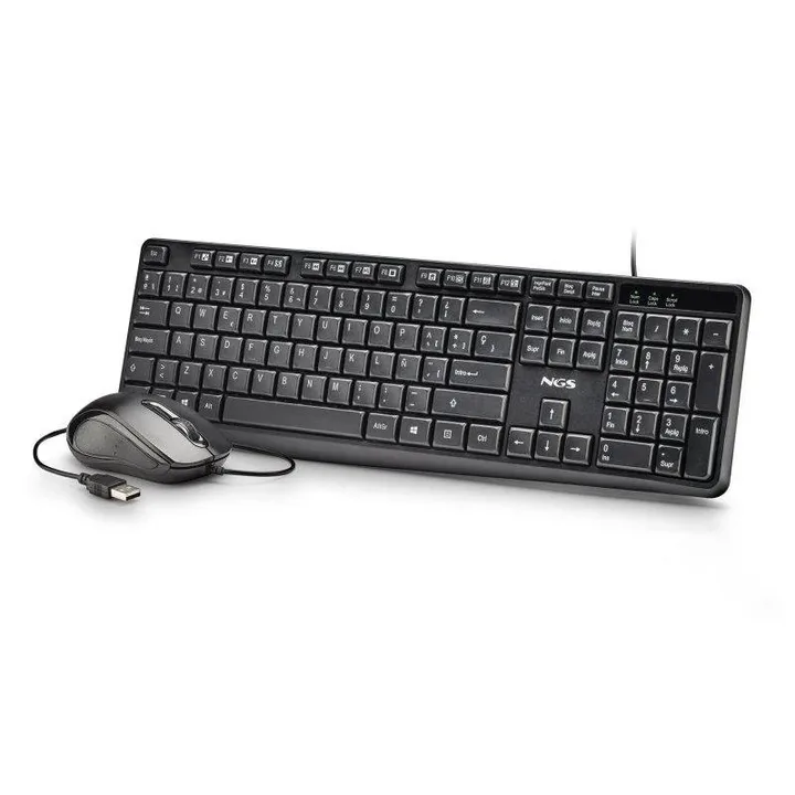Teclado y ratón NGS Cocoakit V2 USB con cable negro