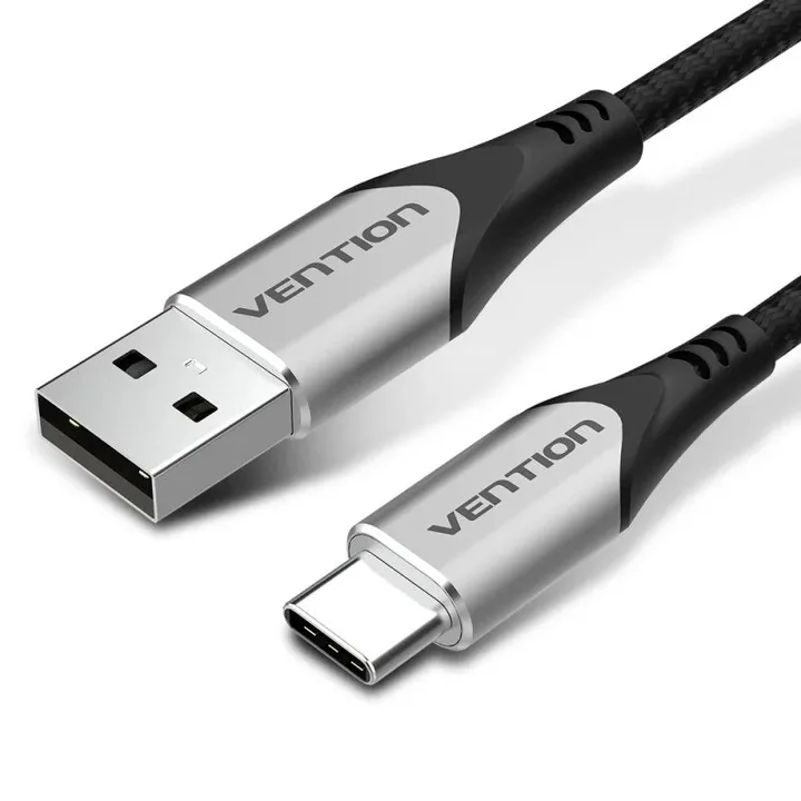 Cable Vention USB-C 2.0 USB-C/M - USB-A/M 480MBPS Trenzado 1M Grey