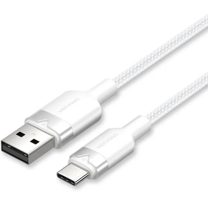 Cable Vention USB-A 2.0 - USB-C 3A 2M Aluminio White