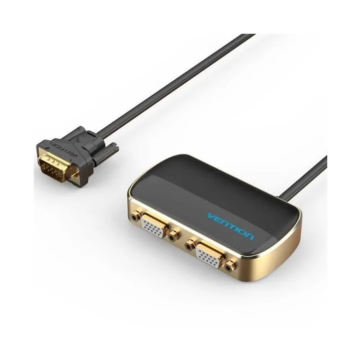 Duplicador Vention VGA Macho - 2X VGA Hembra Alimentacion Externa Black