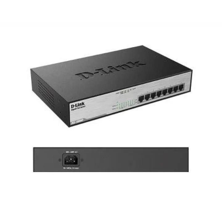 Switch D-Link DGS-1008MP de 8 puertos Gigabit PoE+