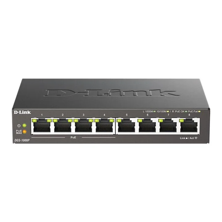 Switch D-LINK Gigabit 8 Puertos DGS-1008P/E (4XPOE)