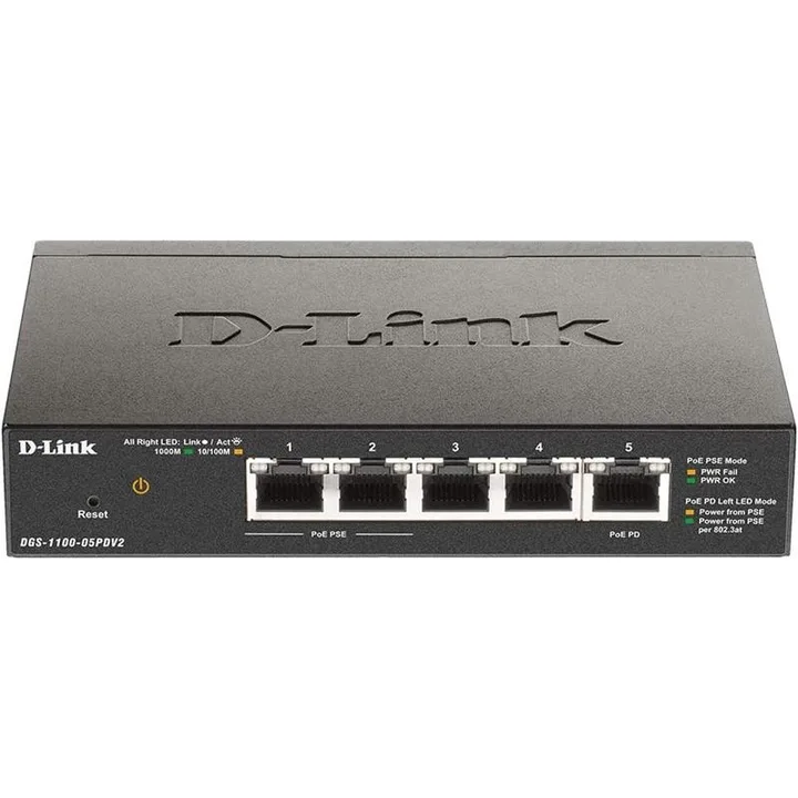 Switch D-LINK Gigabit 5 Puertos DGS-1100-05PDV2 2 Poe