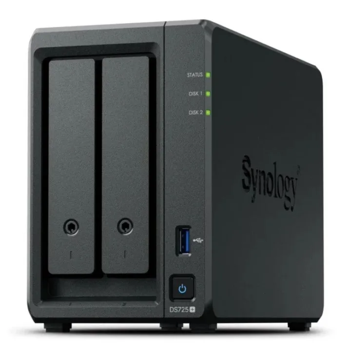 Unidad NAS Synology DS725+ 2 HDD/SSD Disktation Cpu 3.1GHZ 4GB Black