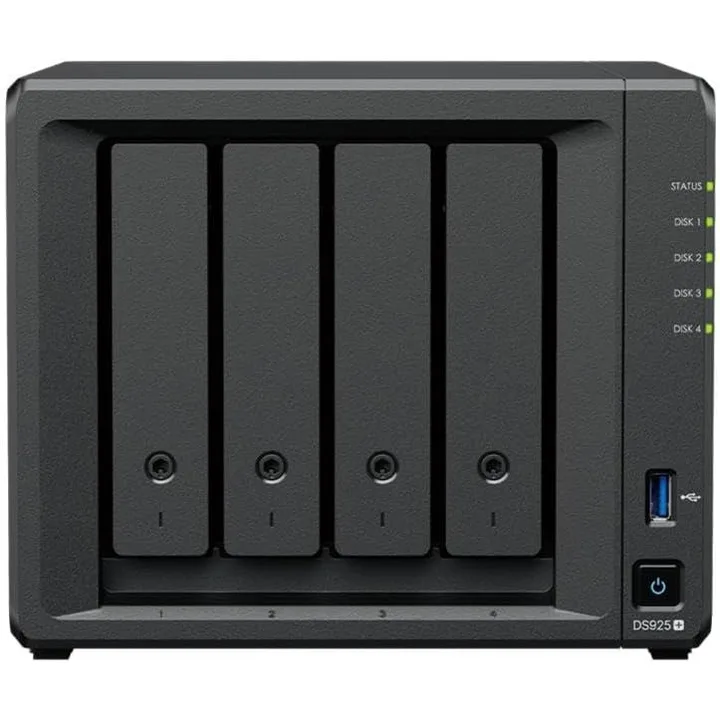 Unidad NAS Synology DS925+ 4 HDD/SSD/NVME Diskstation Cpu 2.2GHZ 4GB Black