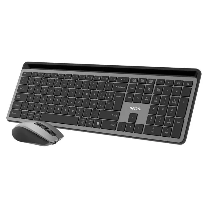 Teclado + Raton NGS Eclipse Slim Silent Wireless BT Multi Recargable Grey