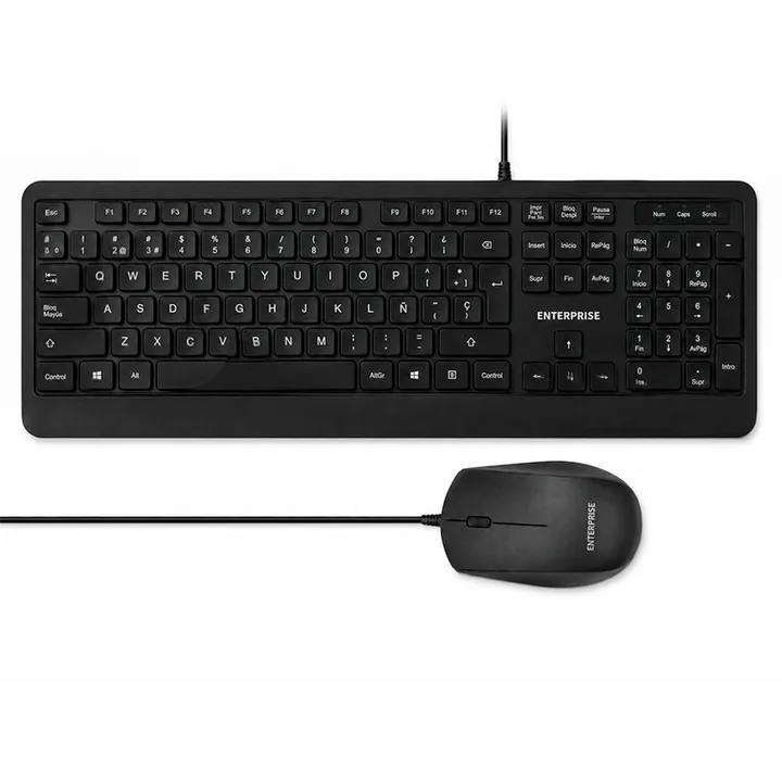 Teclado y ratón Enterprise Pro KM102 Isle USB con cable negro