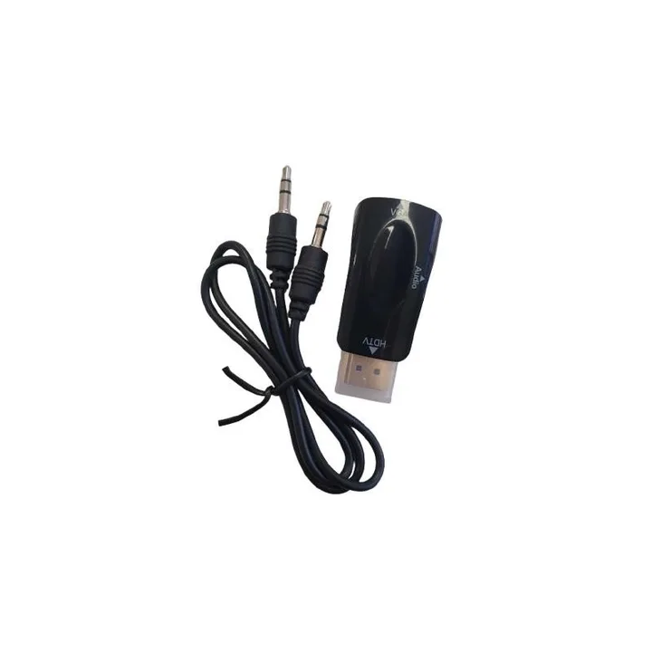 Adaptador Conversor Oneway HDMI/M a VGA/H + Audio Jack 3.5MM Black