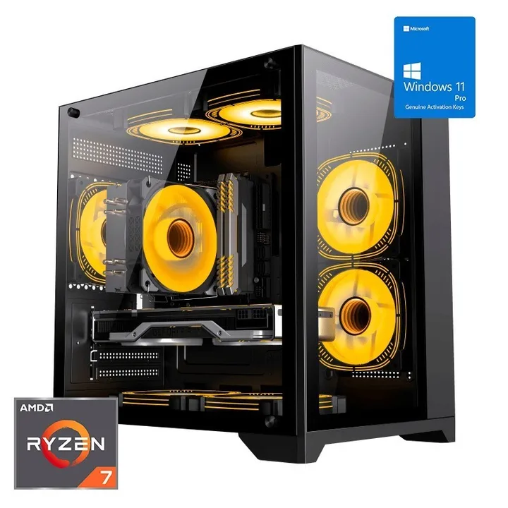 Torre Infinity Mini RGB, Ryzen 7 5700G, 16 GB, 500 GB, Windows 11 Pro