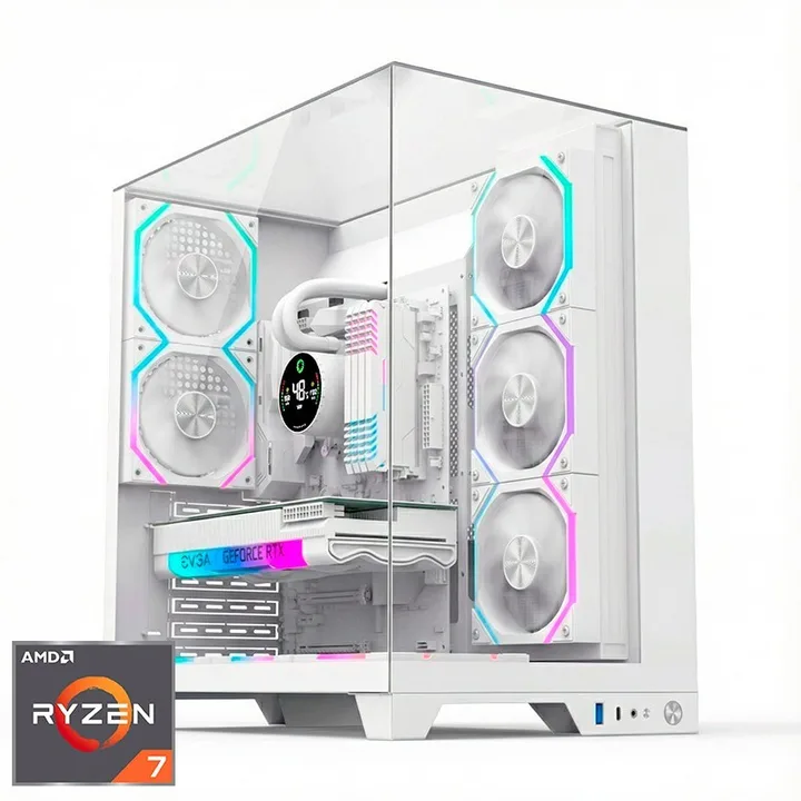 Torre Infinity Pro RGB blanca, Ryzen 7 9800X3D, 16 GB, 1 TB, sin Windows