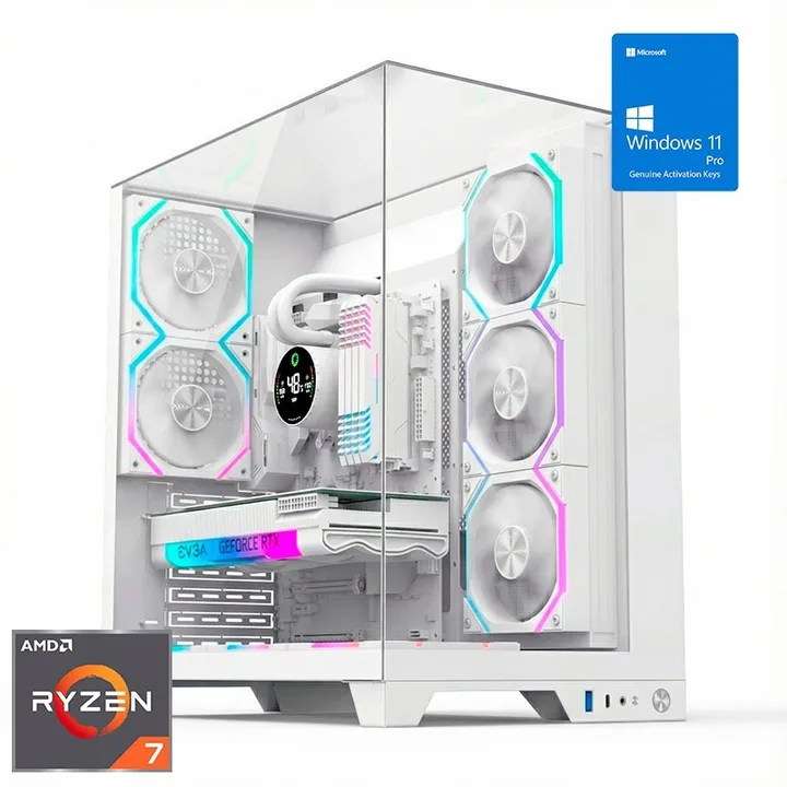Torre Infinity Pro RGB blanca, Ryzen 7 9800X3D, 16 GB, 1 TB, Windows 11 Pro