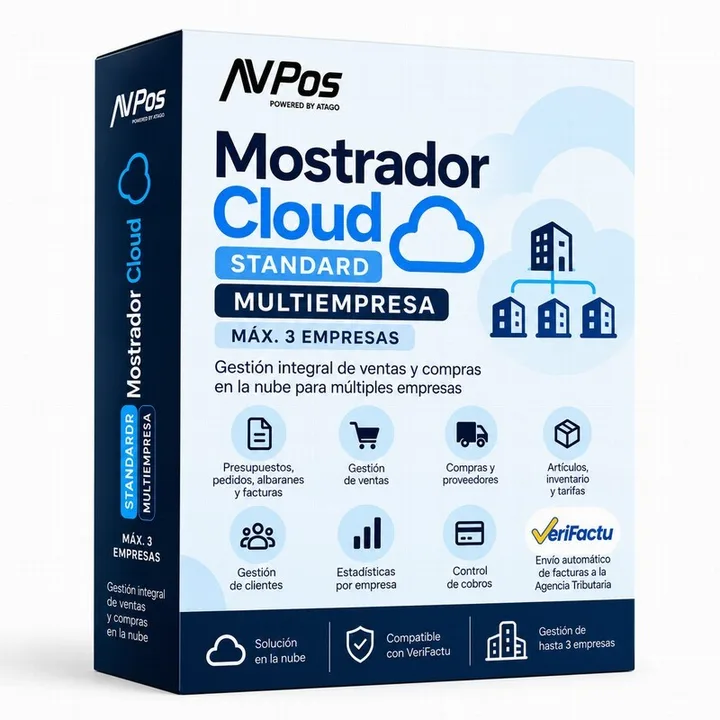 Licencia AVPOS Mostrador Cloud Standard Multiempresa ( Max 3 EMPRESAS)