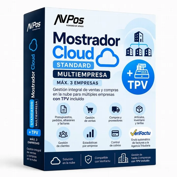 Licencia AVPOS Mostrador Cloud Standard Multiempresa + TPV