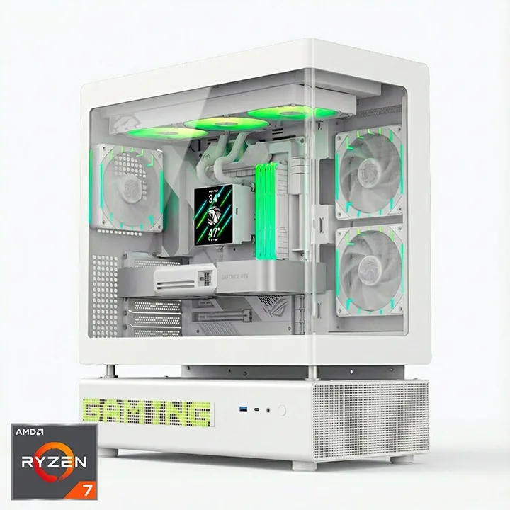 Torre N90 RGB blanca, Ryzen 7 9800X3D, 32 GB, 2 TB, sin Windows