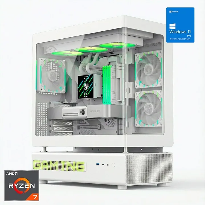 Torre N90 RGB blanca, Ryzen 7 9800X3D, 32 GB, 2 TB, Windows 11 Pro