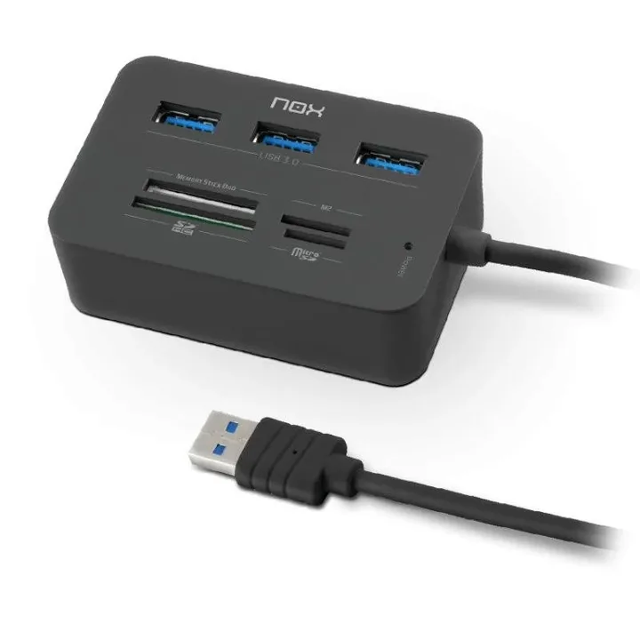 Lector de Tarjetas Nox + Hub USB 3