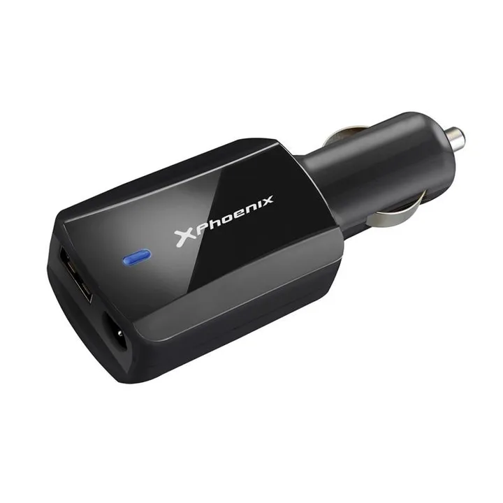 Cargador de coche Phoenix 90 W para portátil con 12 puntas y USB