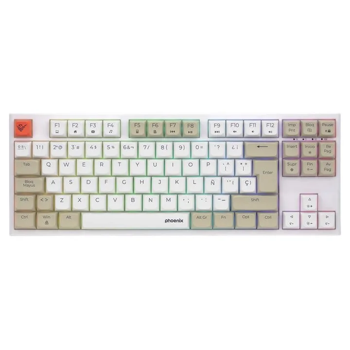 Teclado Phoenix Royal Gaming Mecanico TKL USB RGB White
