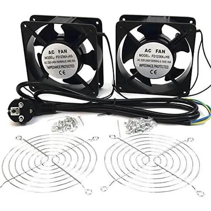 Ventilador Doble 12 CM Powergreen Armario Rack