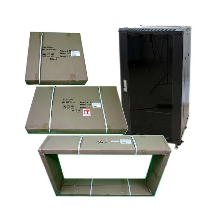 Armario Rack Powergreen 42U 80X80 Desmontado Puertas Perforadas Metal