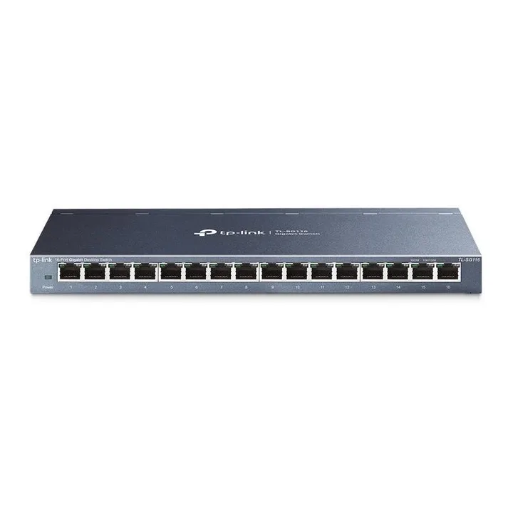 Switch TP-LINK 16 Puertos Gigabit TL-SG1016P POE+ Metalica