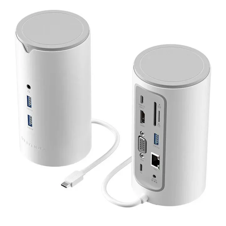 Dock Station Vention 12 en 1 USB-C a HDMI/VGA/USB-C/USB-A/RJ45/MICROSD/JACK